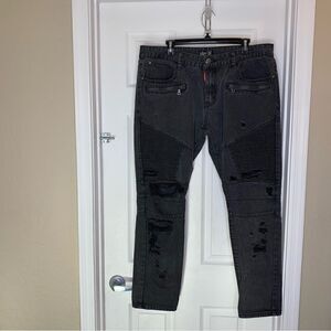 Square Zero Built to Last Men's Jeans Distressed Slim Denim Ripped  Size 40